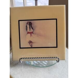 R.C. Gorman Ceramic Art Tile Woman With Red Belt 8x8 Navajo A.R.T. Co